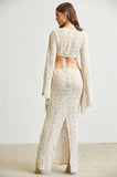 Eupheria Crochet Knit Trumpet Sleeves Dress