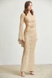 Eupheria Crochet Knit Trumpet Sleeves Dress