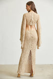 Eupheria Crochet Knit Trumpet Sleeves Dress