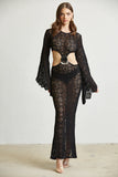 Eupheria Crochet Knit Trumpet Sleeves Dress