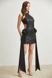 Radiant Bow Pearl Sequin Dress