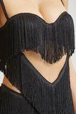 Ruched Fringe Dress