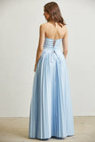 Cinderella Satin Pleated Skirt Dress with Organza Lining