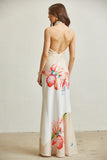 Blossom Cowl Neckline Satin Maxi Dress