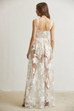 Embroidered Lace Dress Back View - White