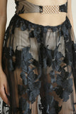 Embroidered Lace Dress Close View - Black