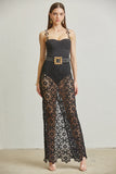 Saadia Crochet Dress wih Buckle Belt