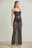 Saadia Crochet Dress wih Buckle Belt