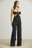 Tassel Tie Halter Jumpsuit