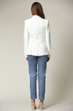 One Button Blazer in White Color - Back View